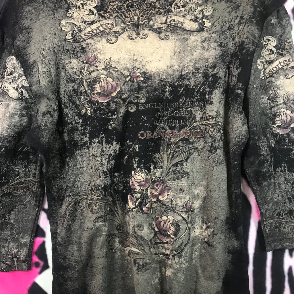 Grunge top 3/4 sleeves