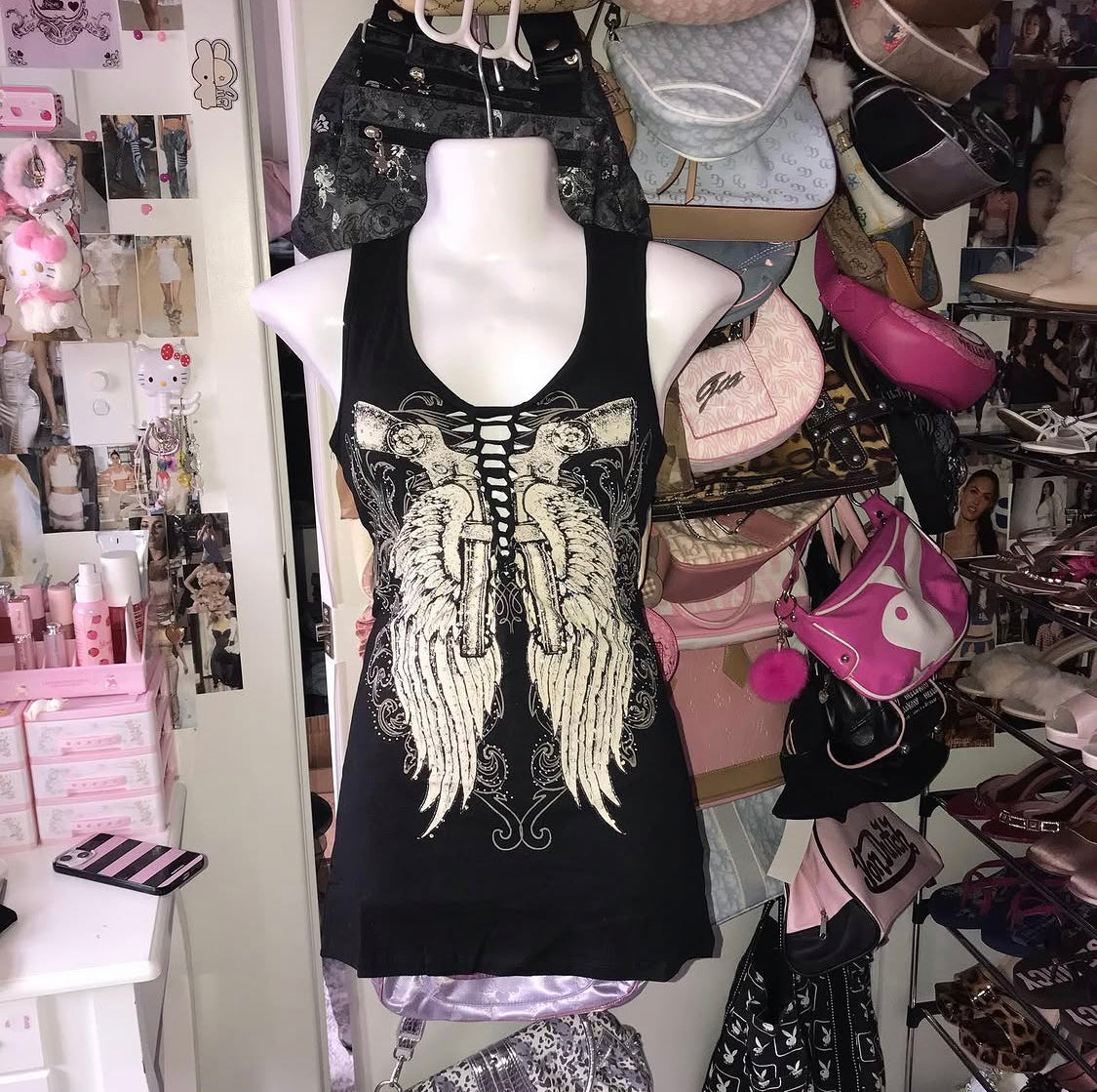 La Bus Stop Angel wing tank top