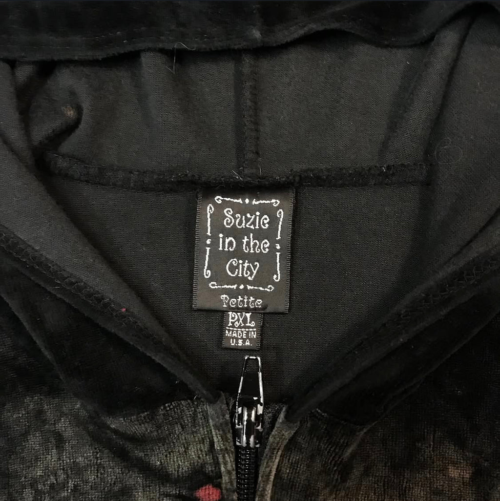 Velour Grunge Zip Up Jacket