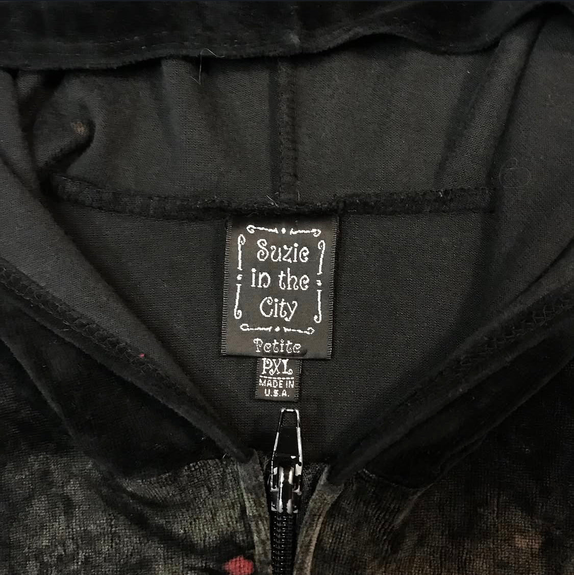 Velour Grunge Zip Up Jacket