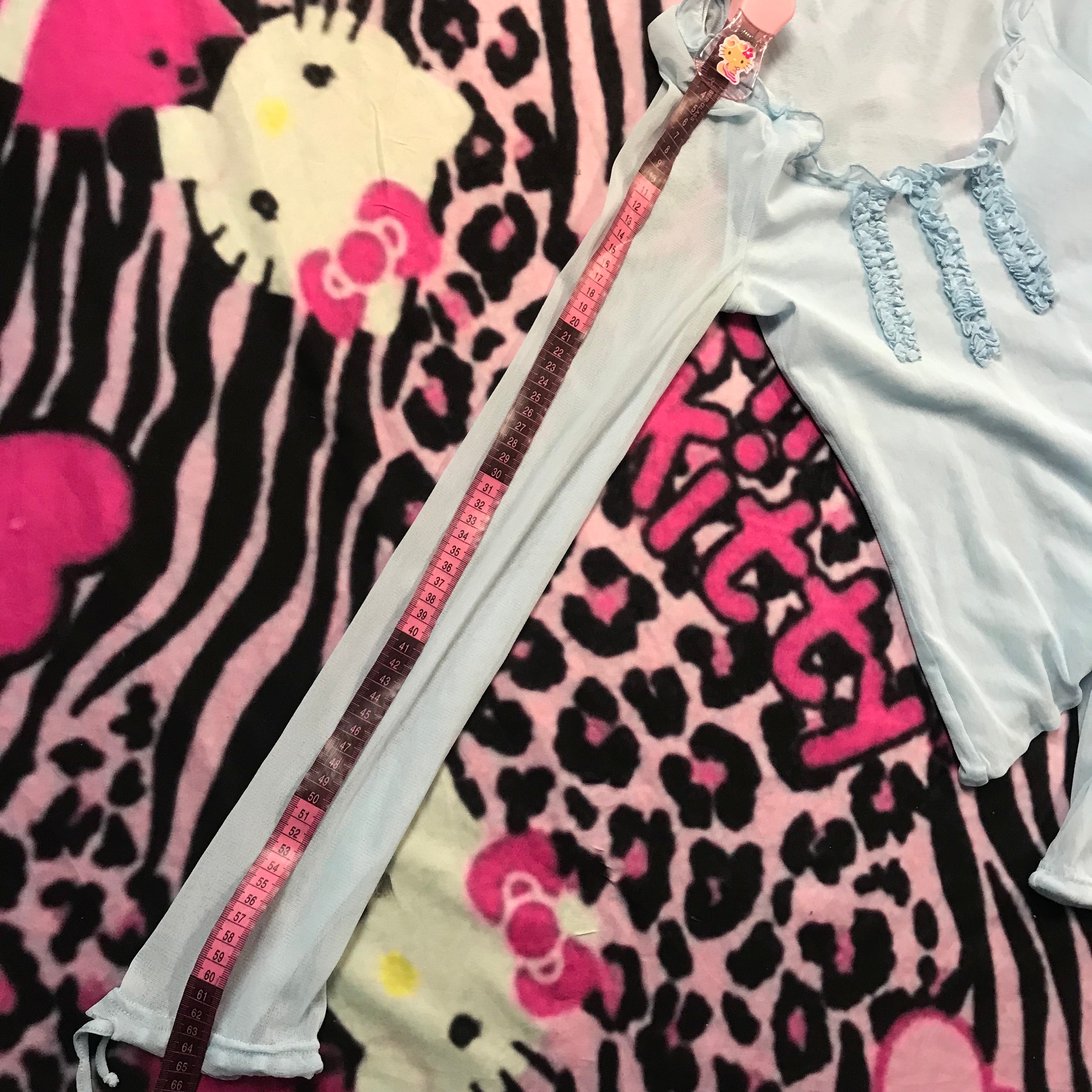 Blue mesh angel top