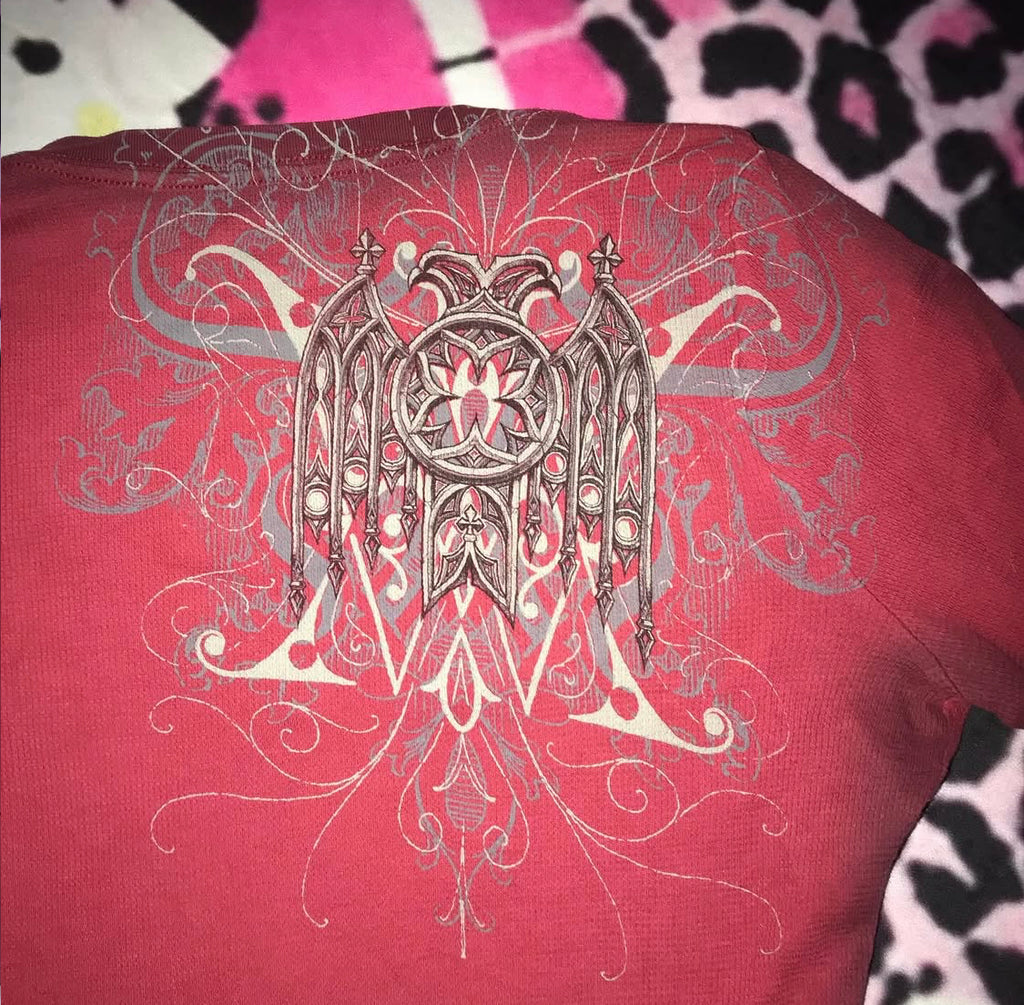 Affliction grunge long sleeve top