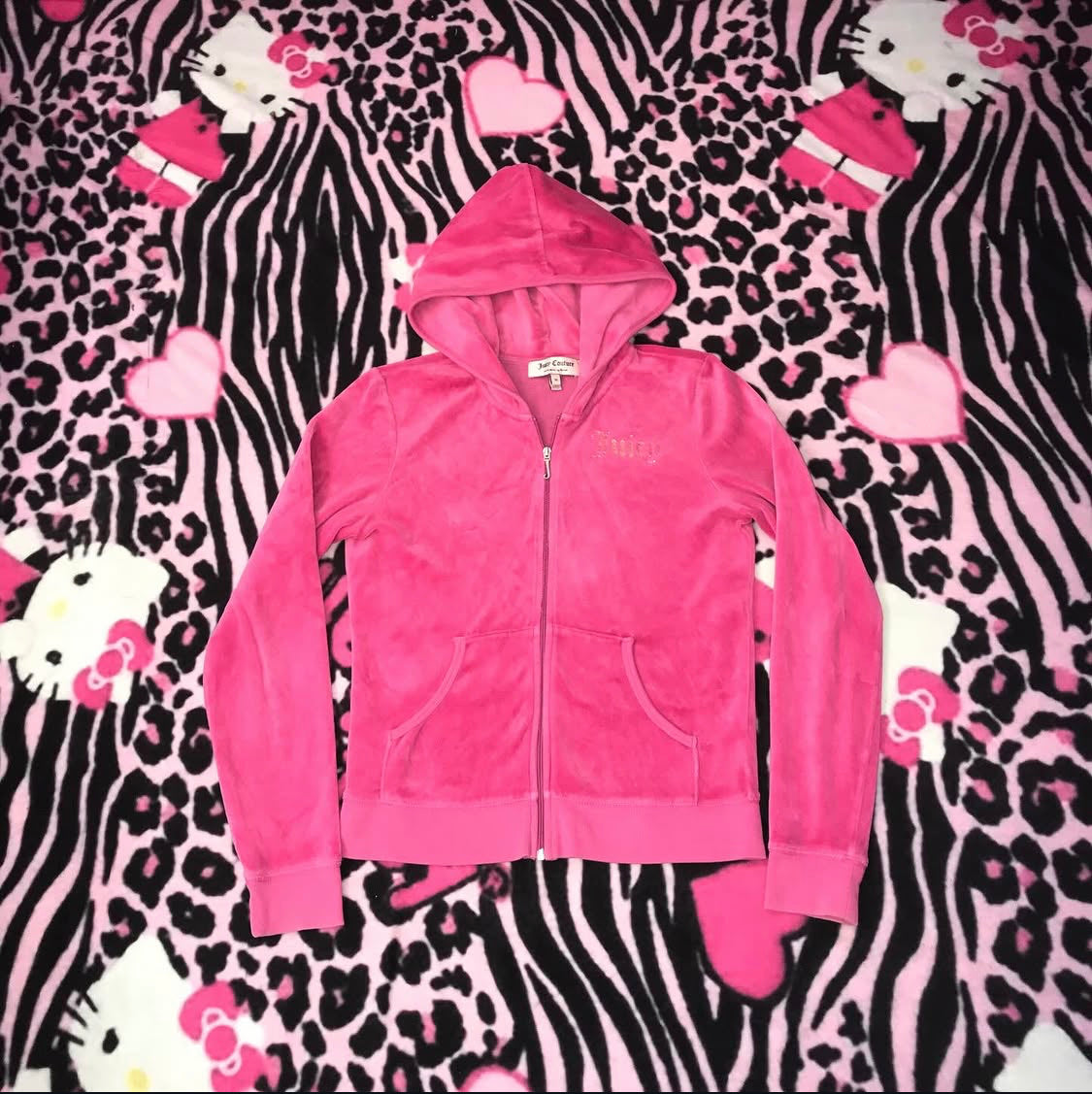 Juicy Couture Pink Velour Zip Up Jacket