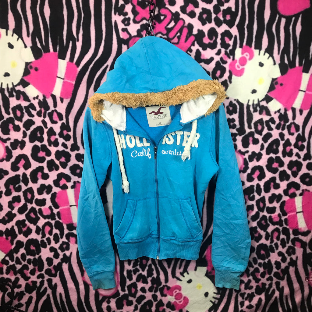 Hollister fur trim hoodie
