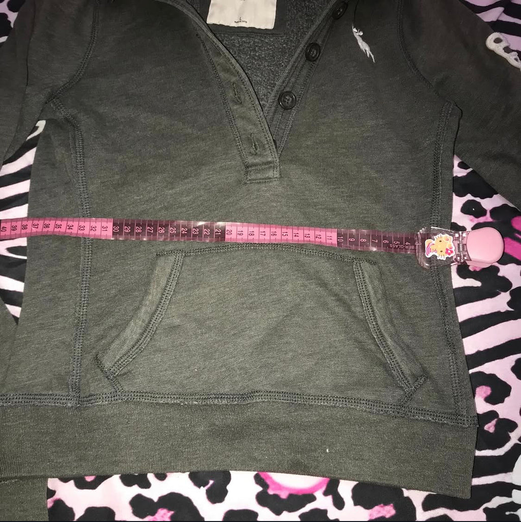 Abercrombie & Fitch Fur Lined Hoodie - Henley Style Long Sleeve