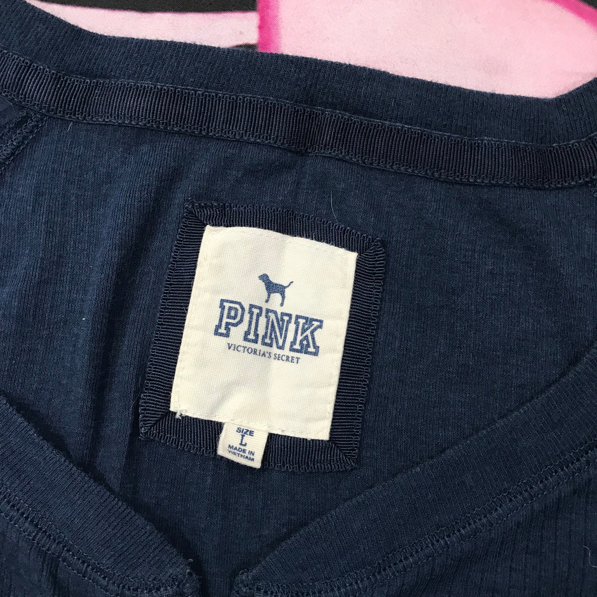 Vs Pink Henley Style 2000s Top