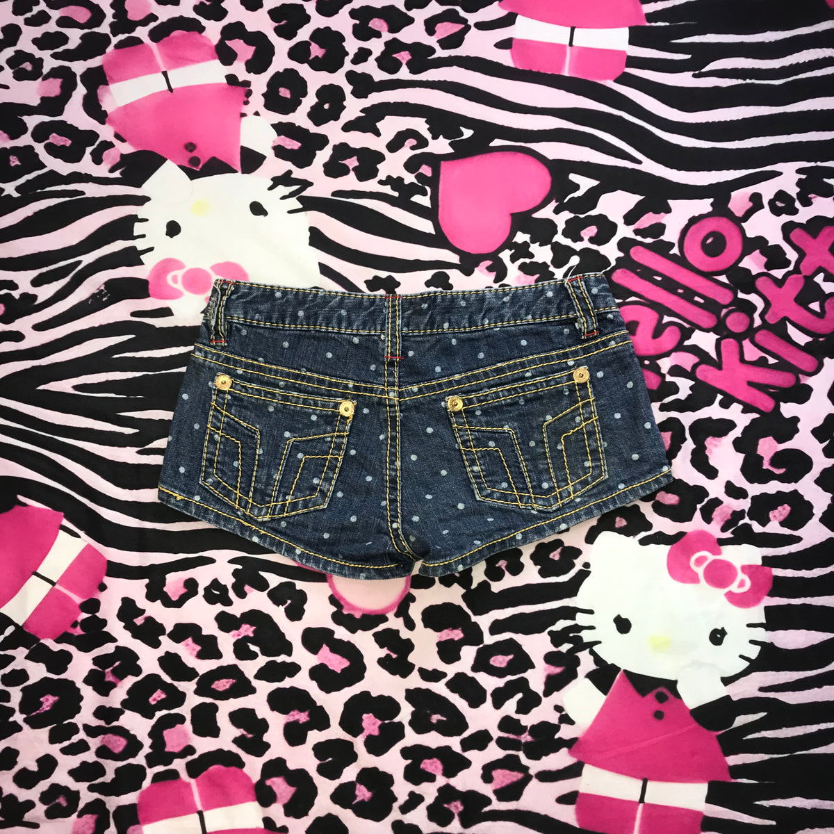 Polkadot Mini Jean Shorts