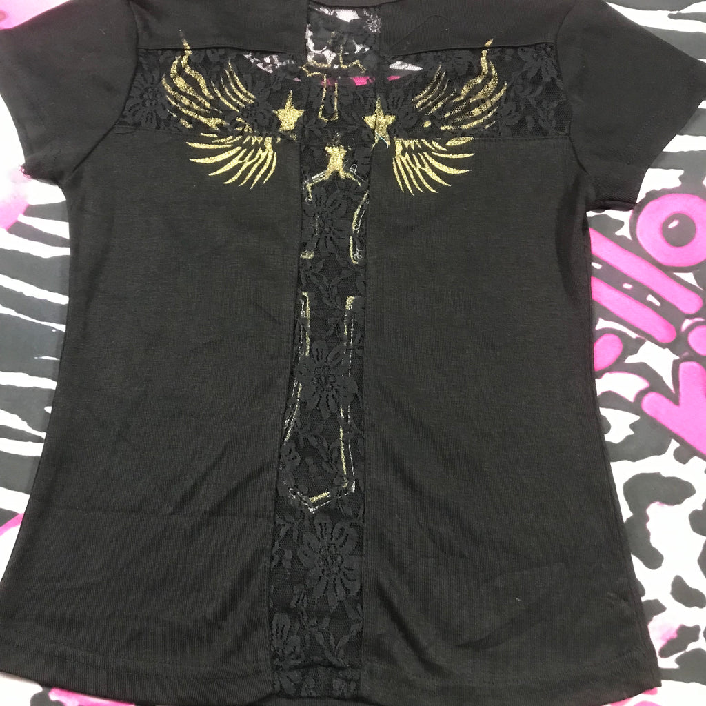 Lace cut out Grunge top