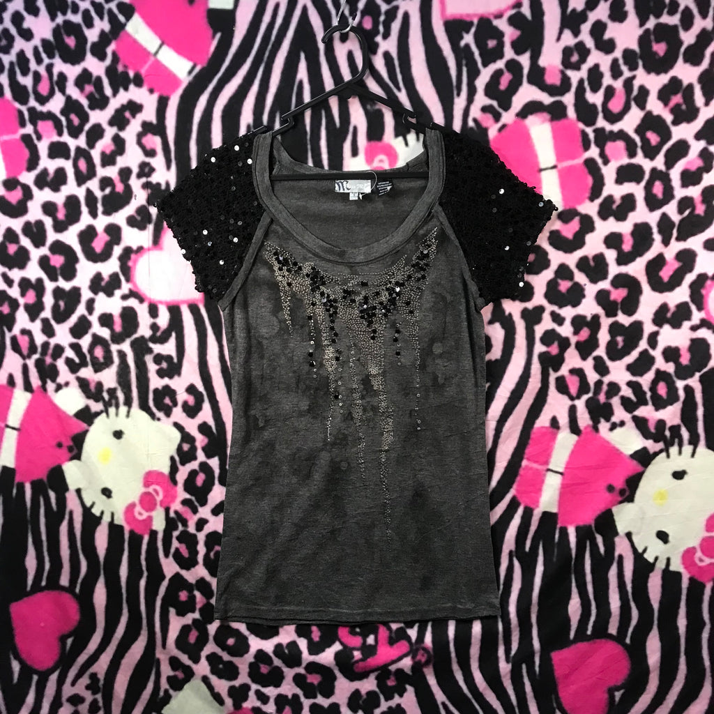 Miss Me sequin babydoll top