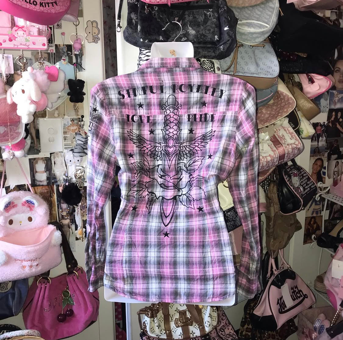 Sinful Affliction Plaid Button Up Top