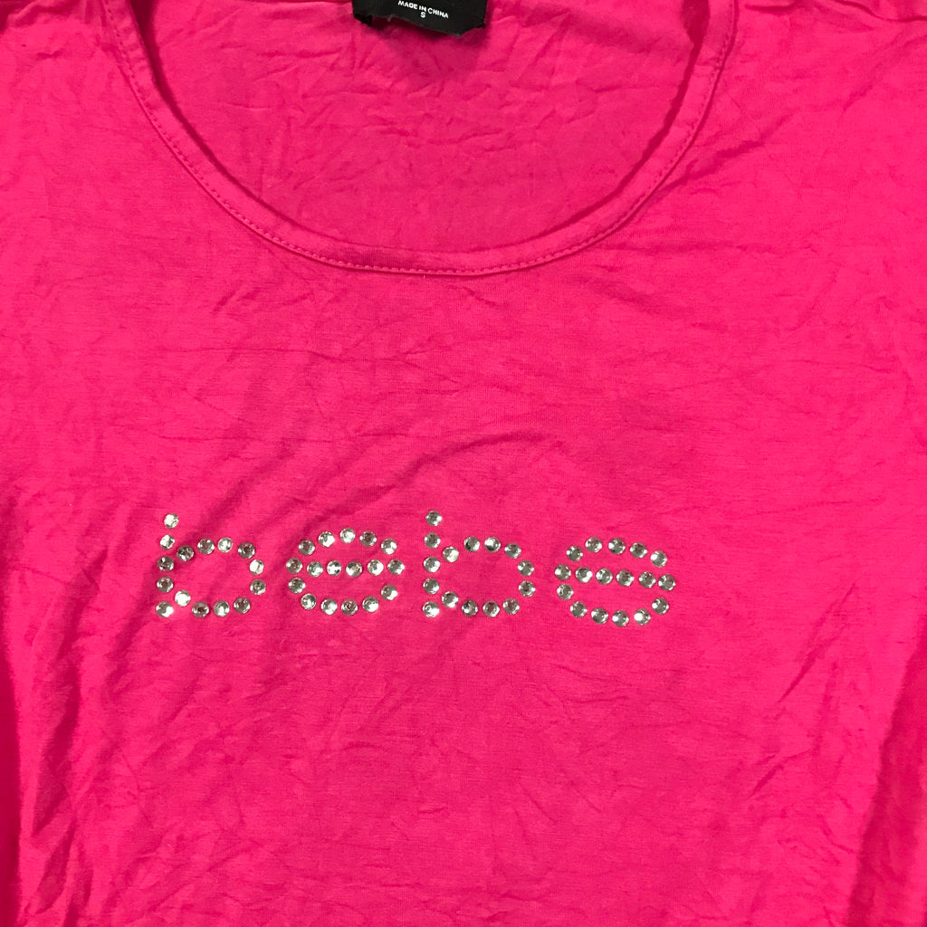 Bebe Cut Shoulder Rhinestone Top