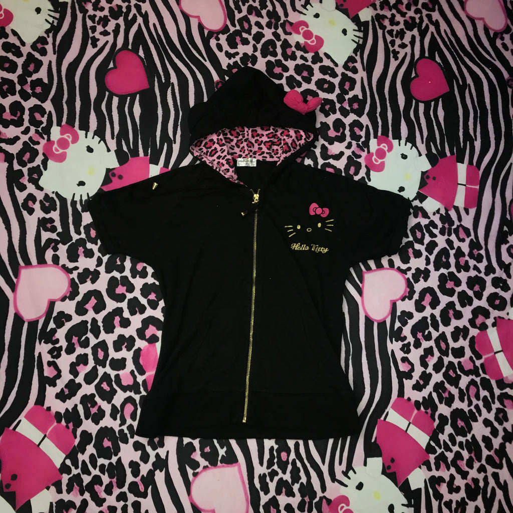 Hello Kitty Leopard Print ZipUp Hoodie Jacket