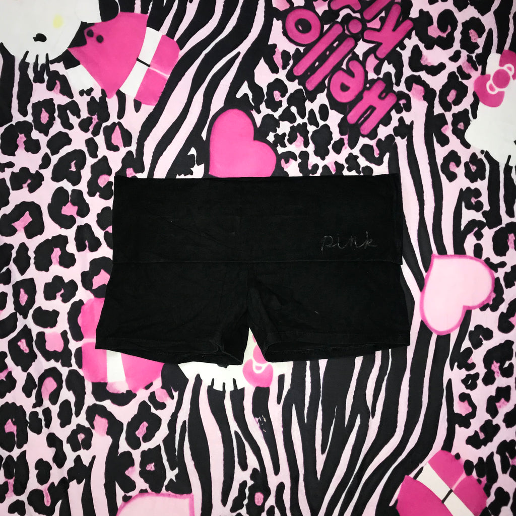 VS Pink Fold Over Mini Yoga Shorts