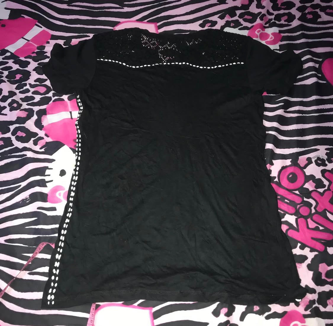 Affliction lace cut out top