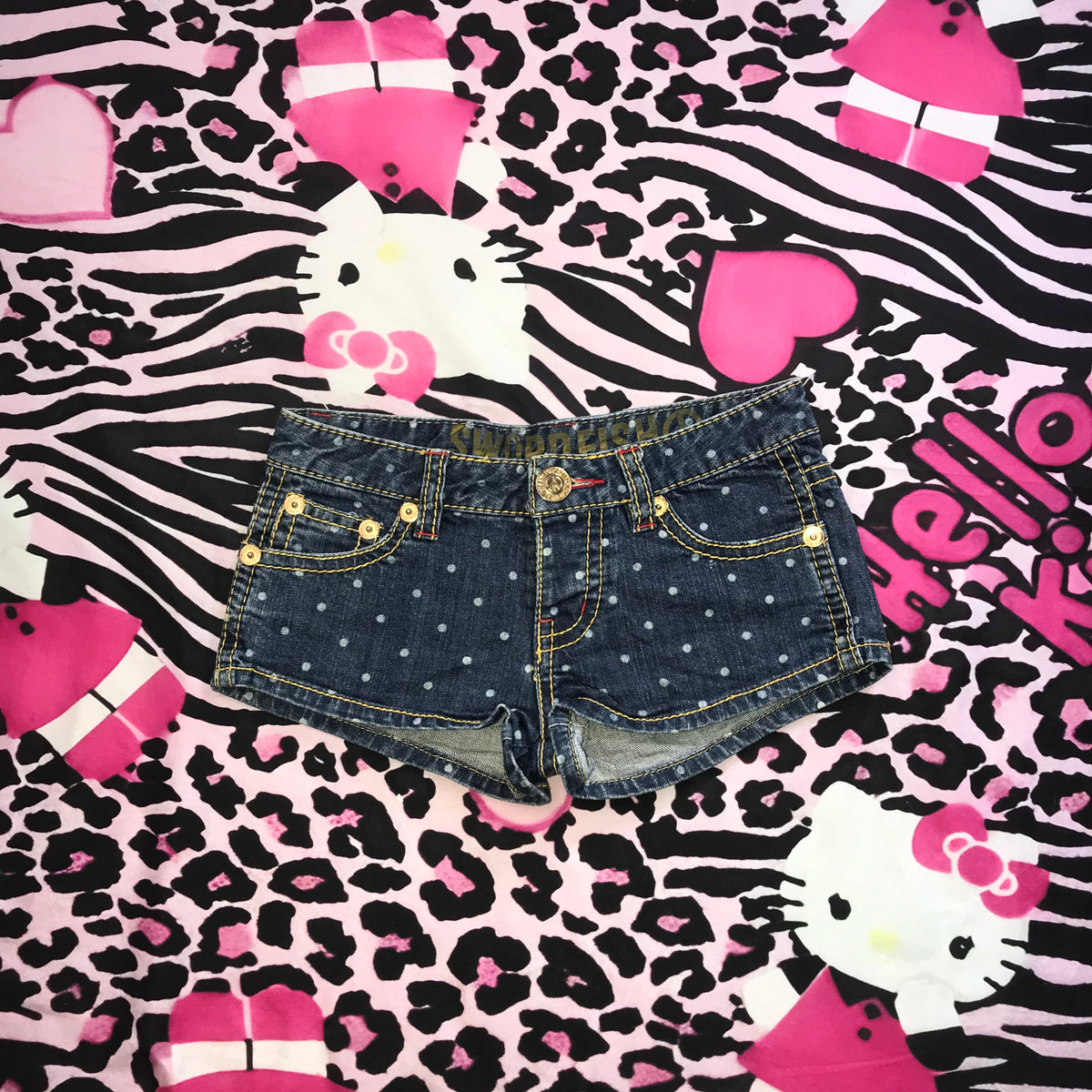 Polkadot Mini Jean Shorts