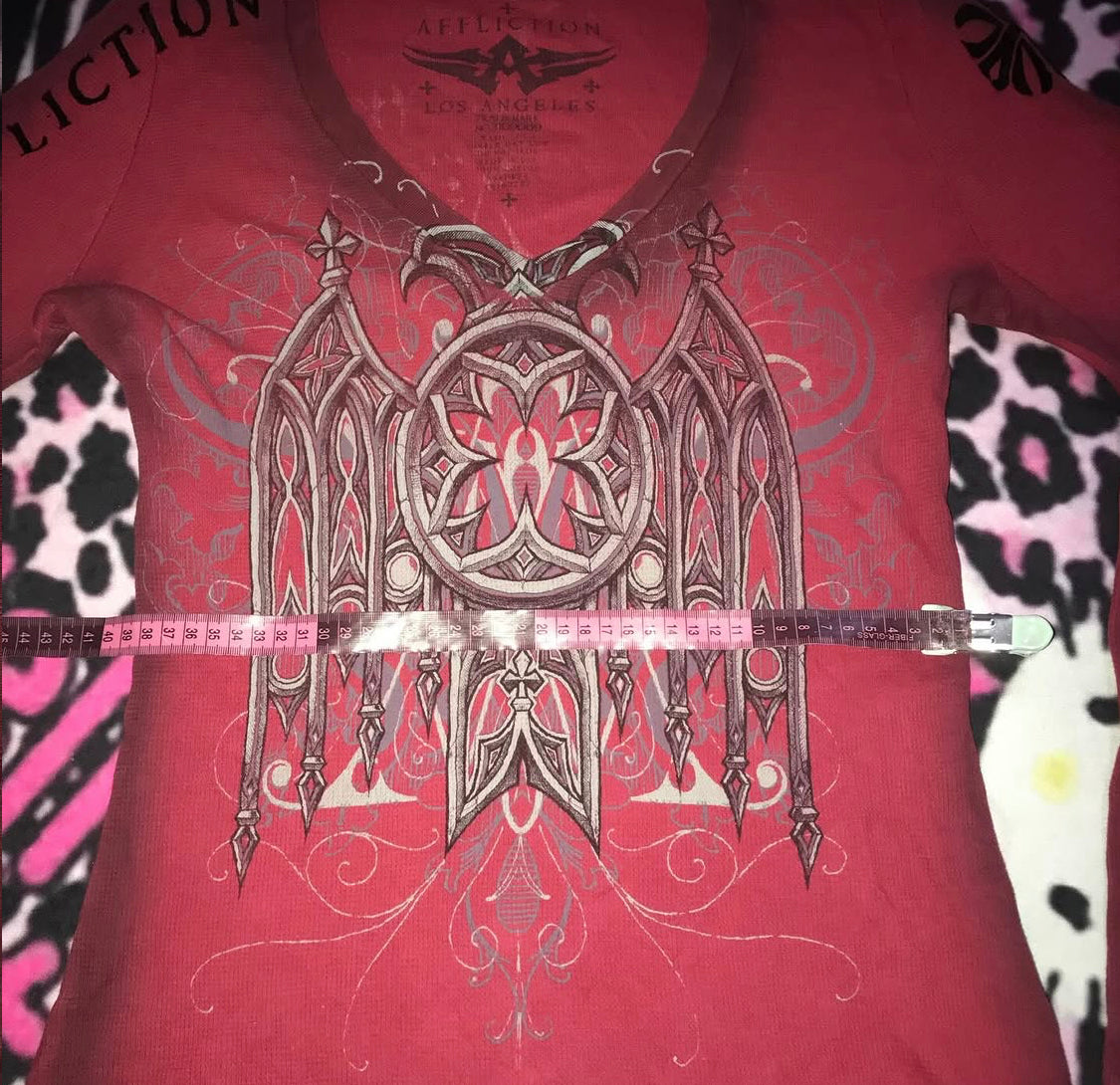 Affliction grunge long sleeve top