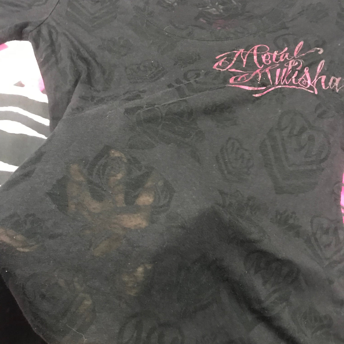 Metal Mulisha Rose Micro mesh top