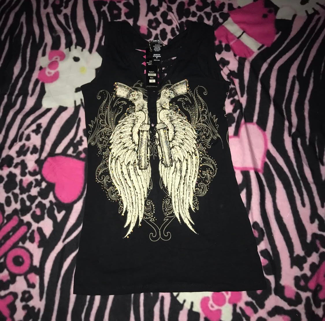 La Bus Stop Angel wing tank top