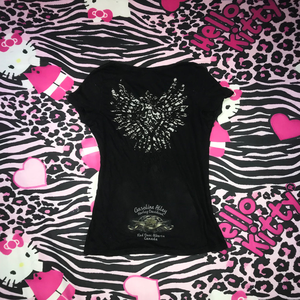 Harley Davison Angel Cut Out Lace Top