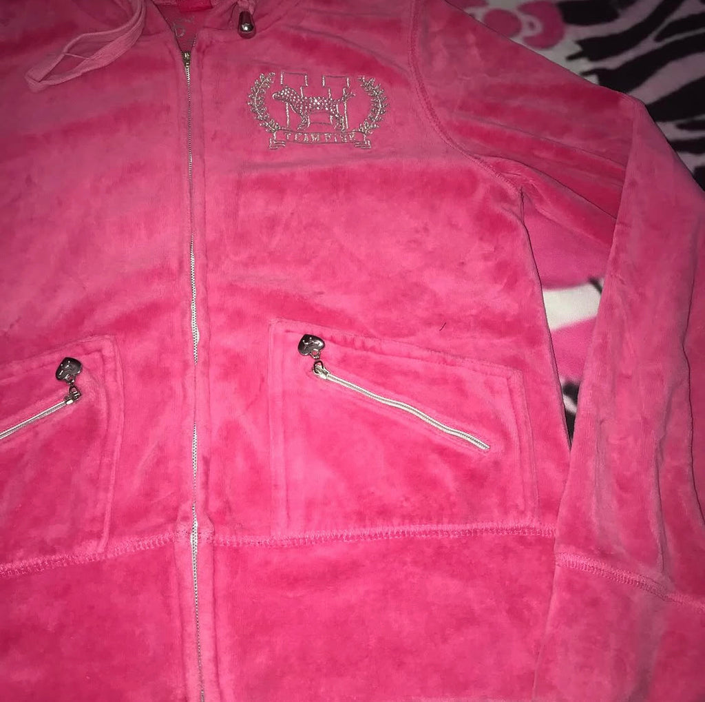 VS Pink velour zipup Jacket