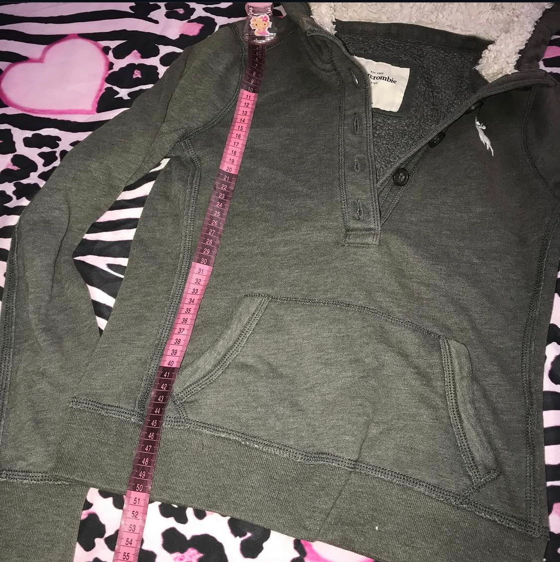 Abercrombie & Fitch Fur Lined Hoodie - Henley Style Long Sleeve