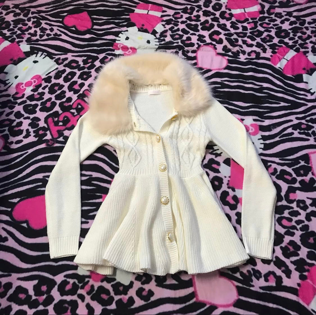 LizLisa Vintage Fur Cardigan