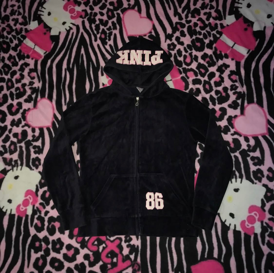Team Pink Velour Zip Up