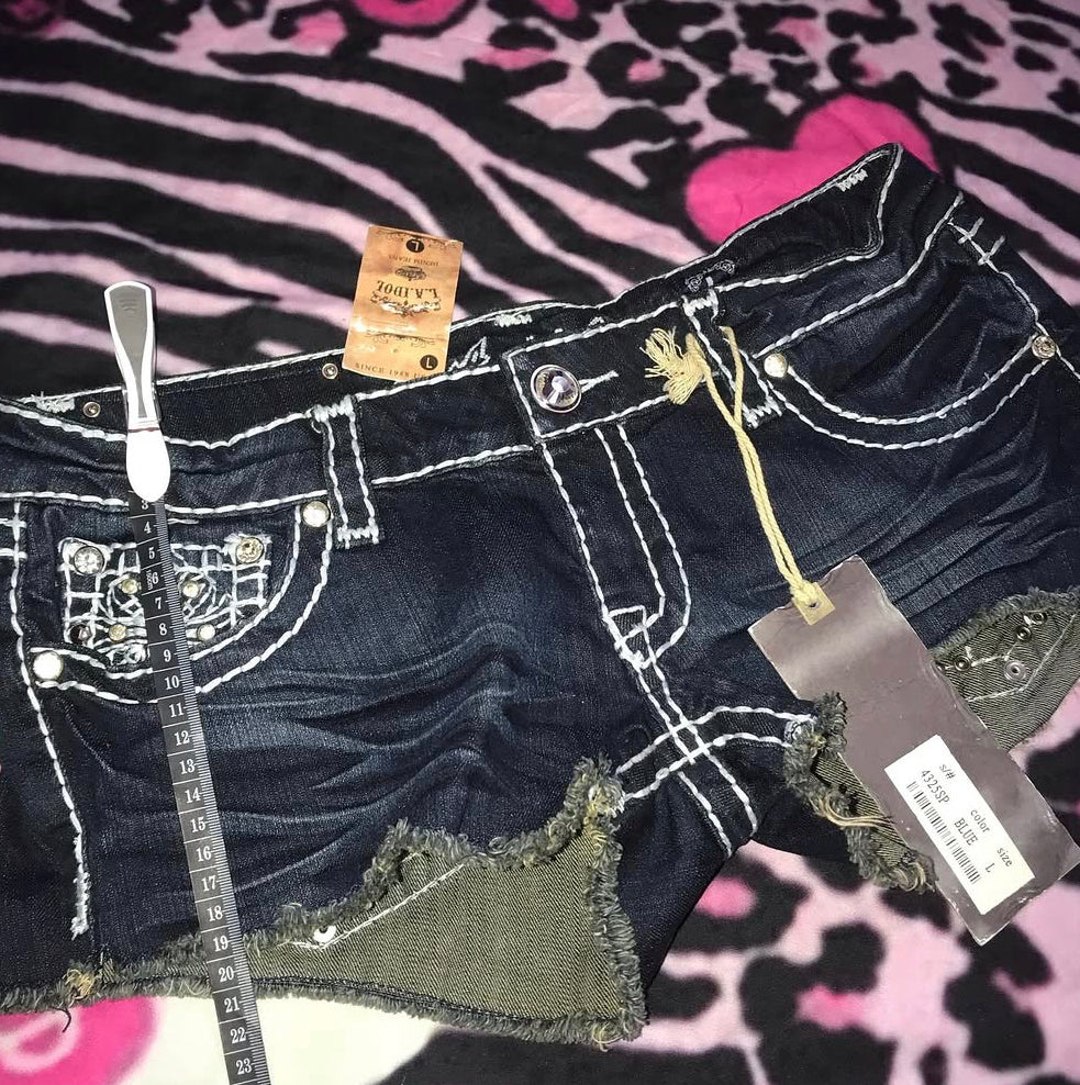 LA Idol Lowrise Mini Shorts Size L Brand New