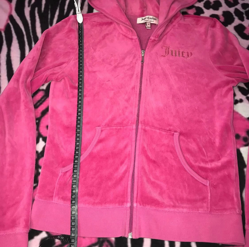 Juicy Couture Pink Velour Zip Up Jacket