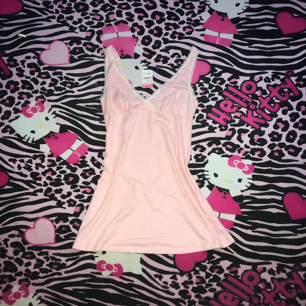 Deadstock Polkadot Babydoll Slip Dress