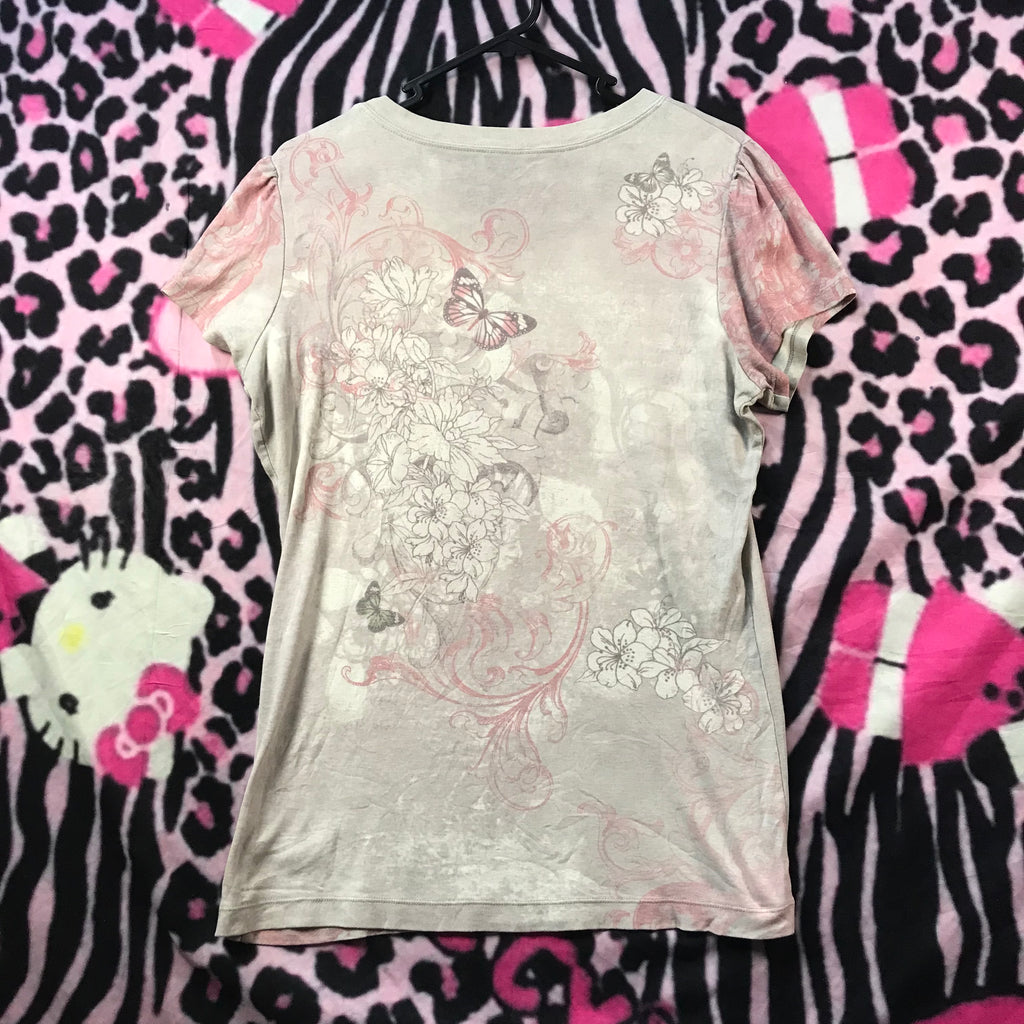 Butterfly grunge top