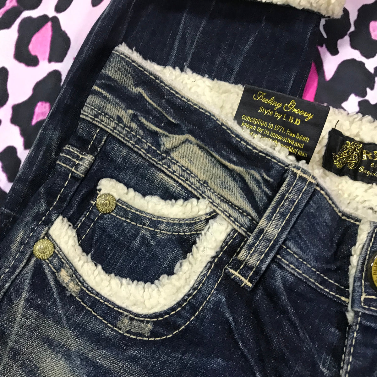 RedPepper Fur Trim Capris Jeans