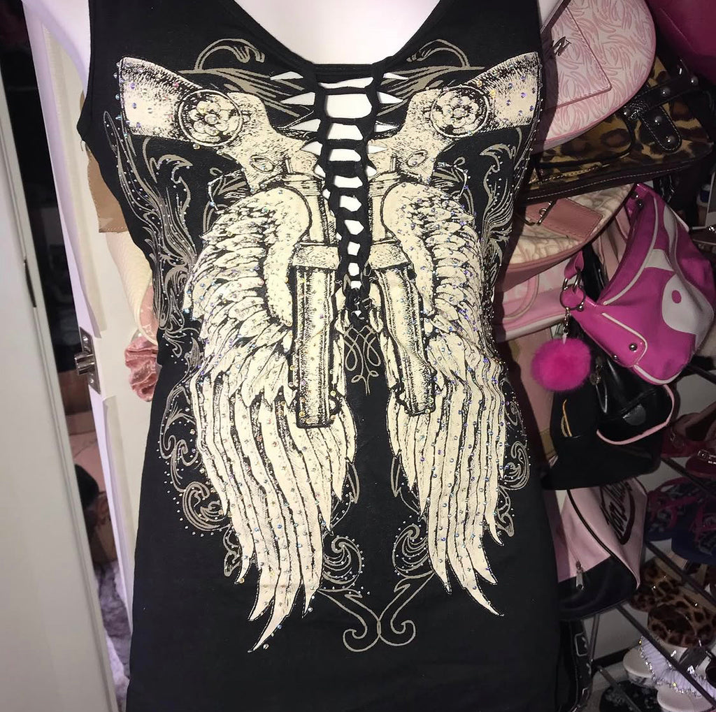 La Bus Stop Angel wing tank top