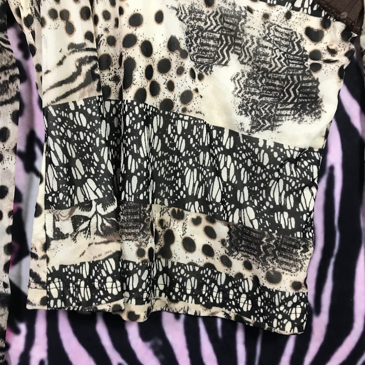 Leopard mesh baby doll top