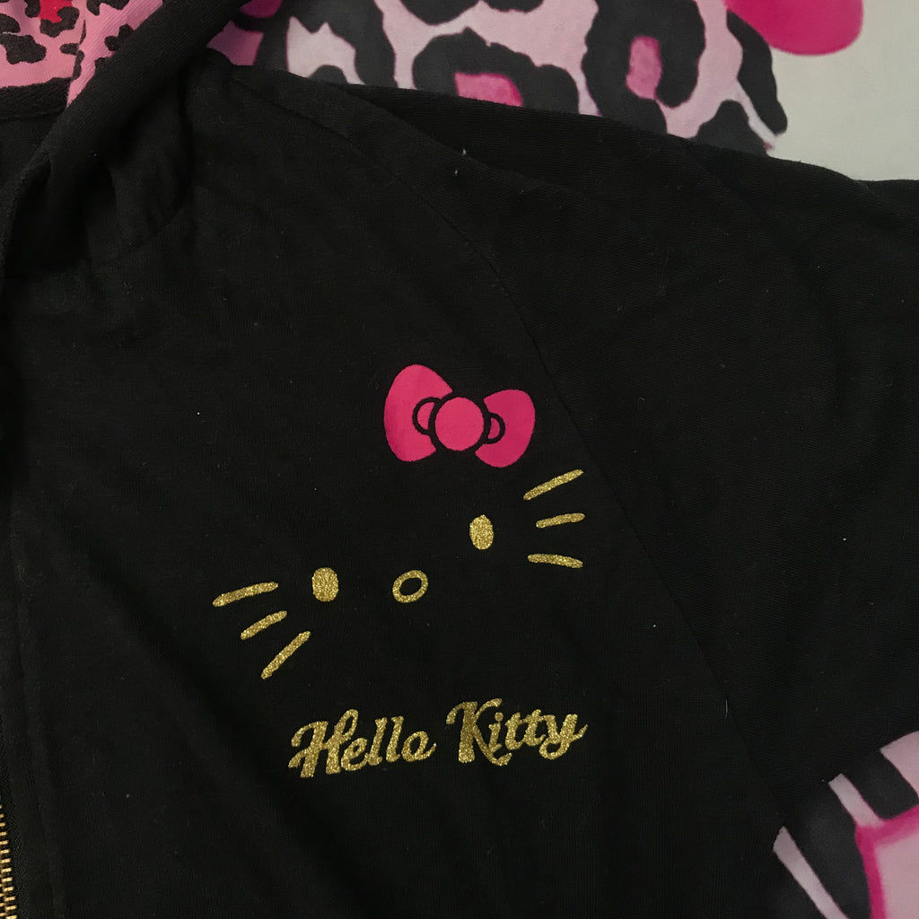 Hello Kitty Leopard Print ZipUp Hoodie Jacket