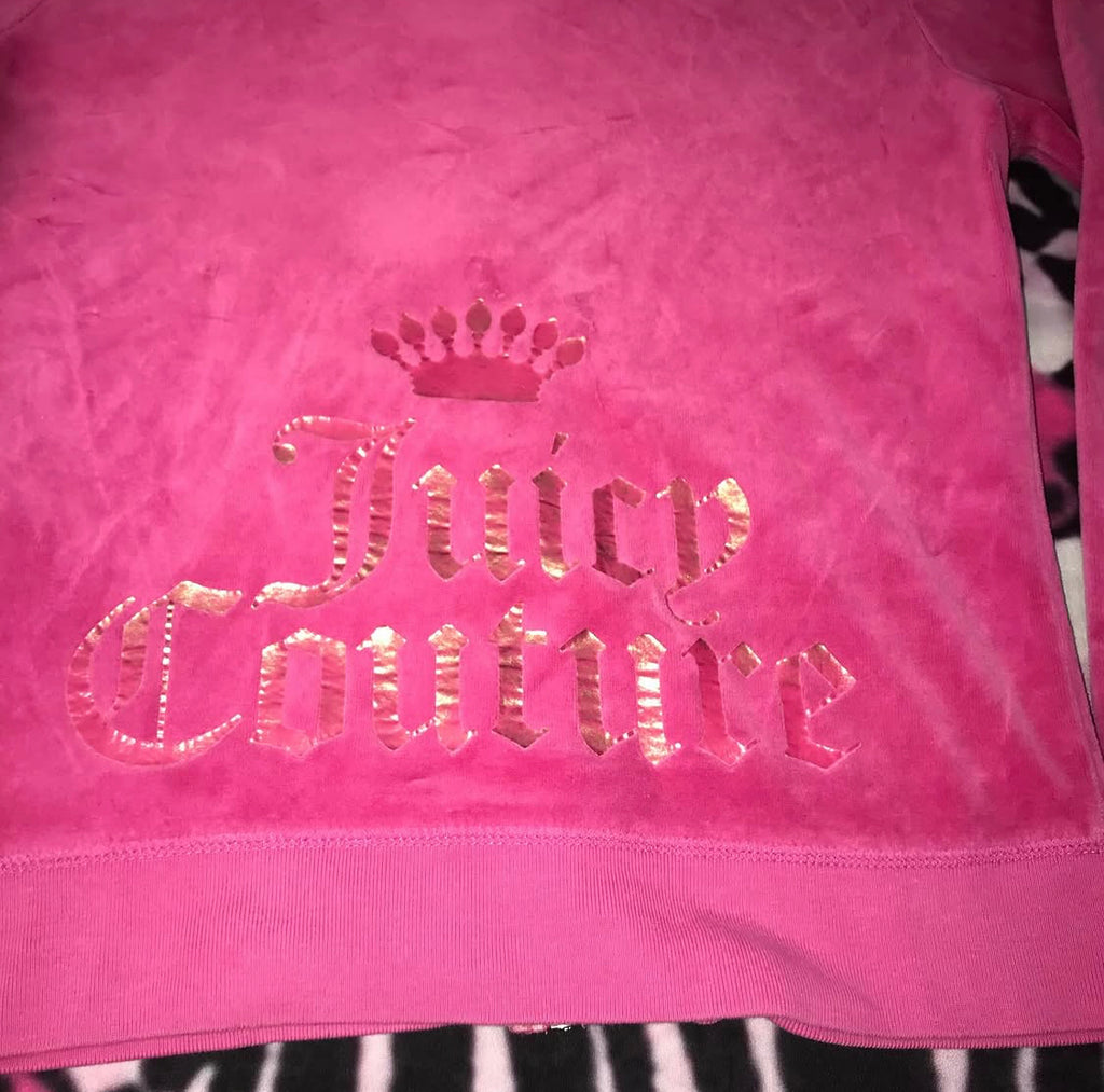 Juicy Couture Pink Velour Zip Up Jacket