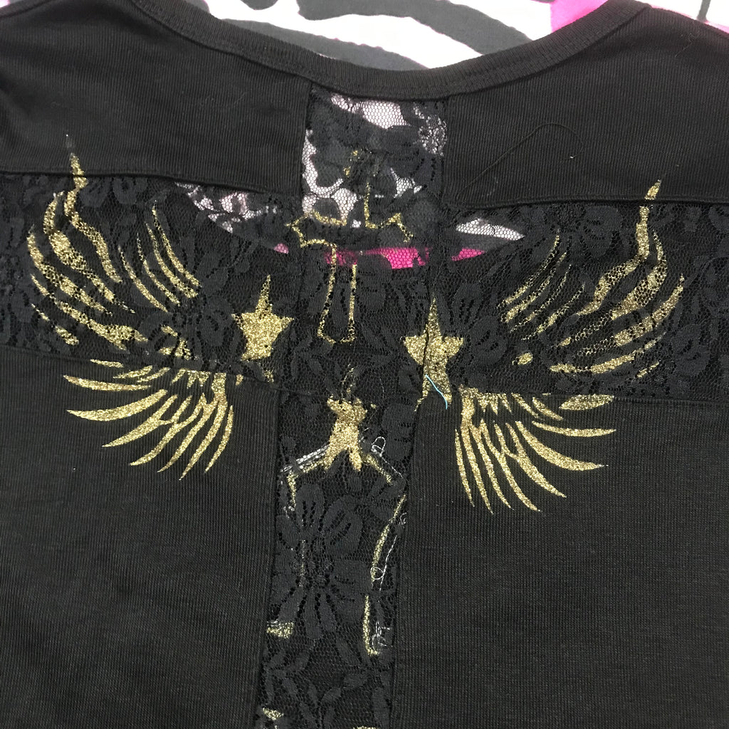 Lace cut out Grunge top