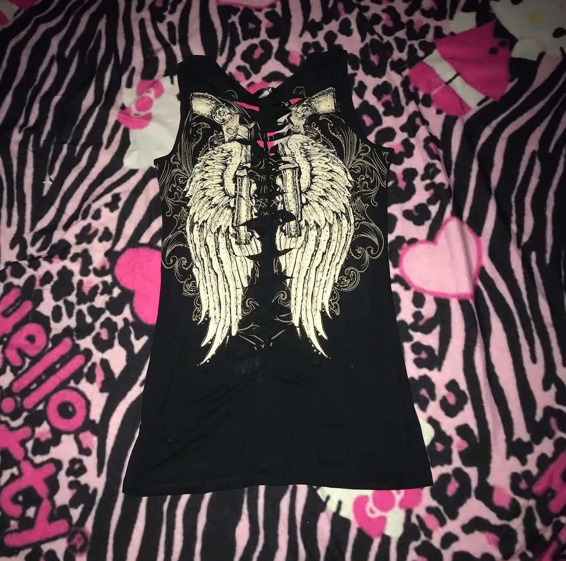 La Bus Stop Angel wing tank top