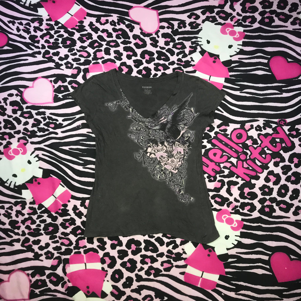 Grunge v neck top