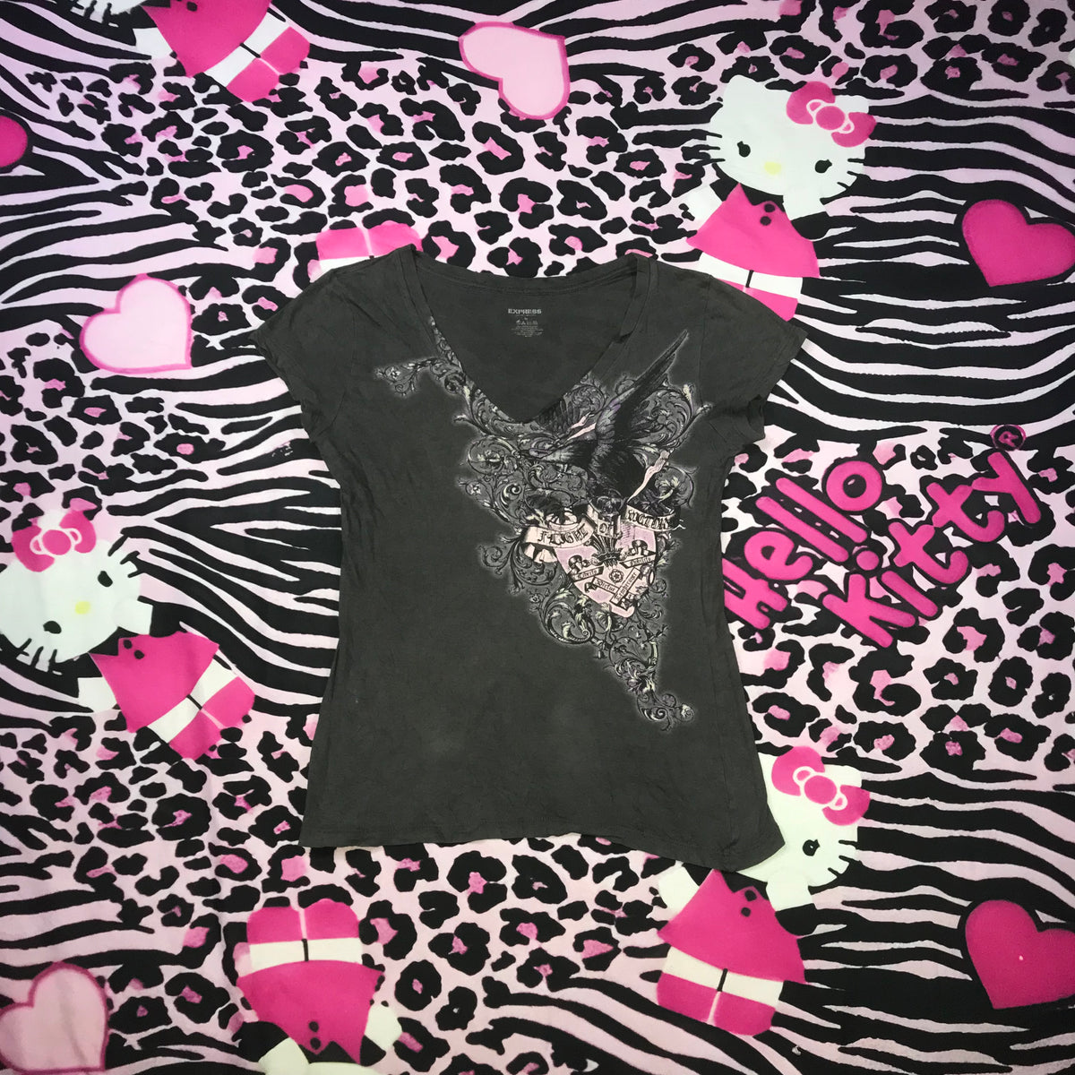 Grunge v neck top