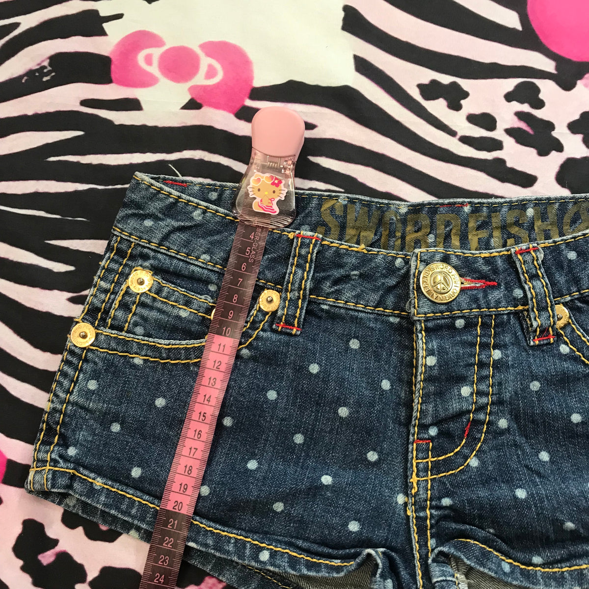 Polkadot Mini Jean Shorts