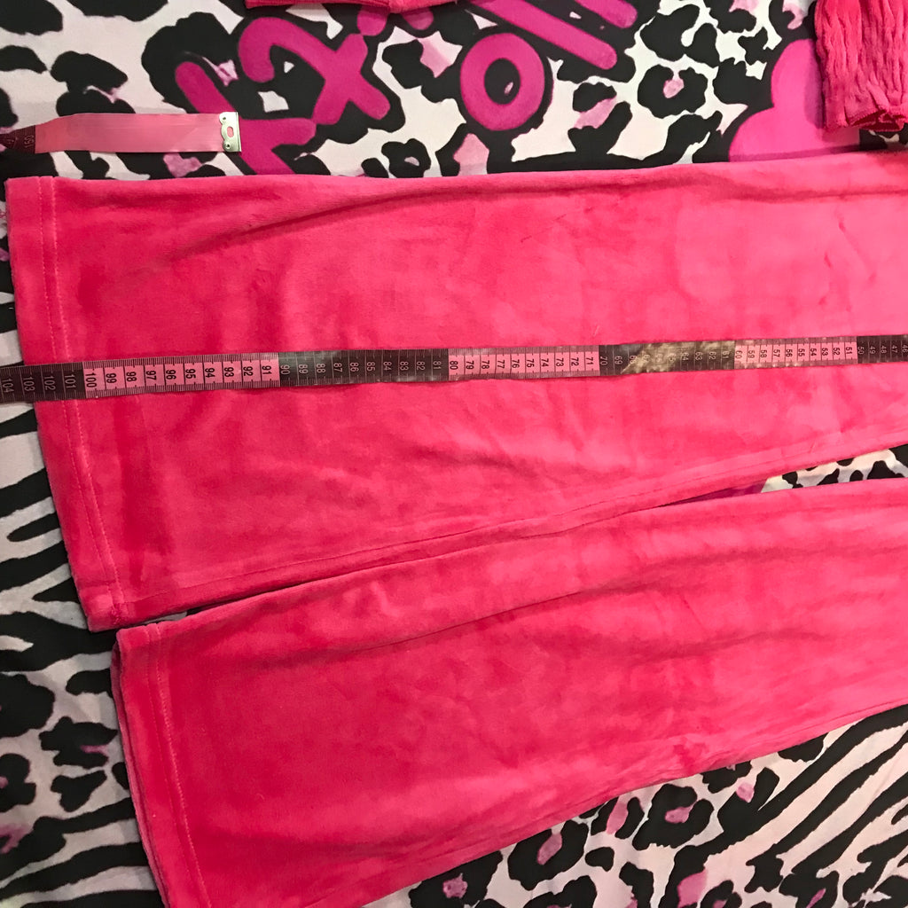Bebe Velour Hot Pink Track Set