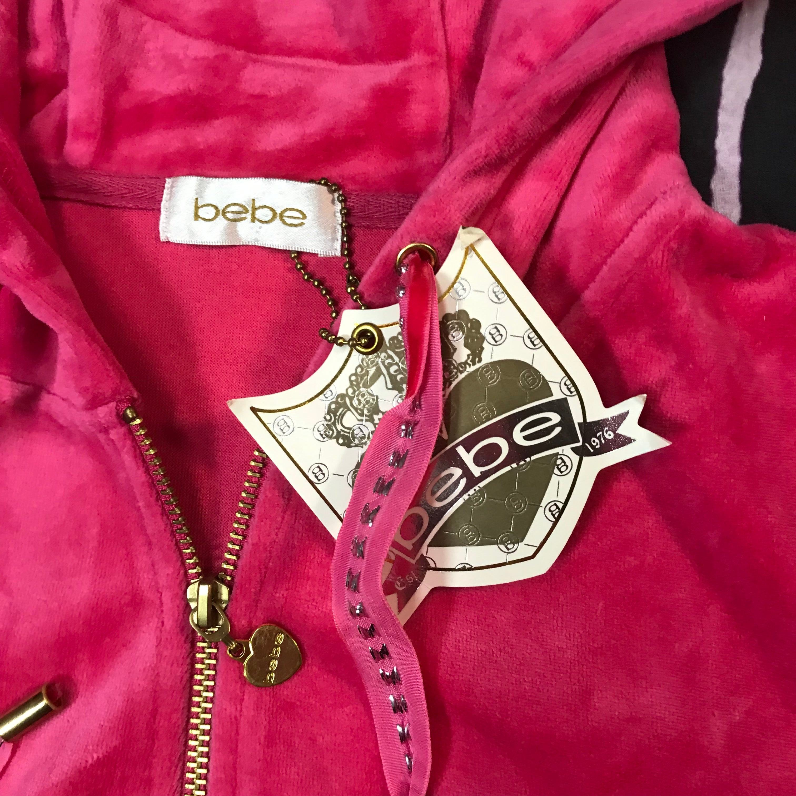 Bebe Velour Hot Pink Track Set
