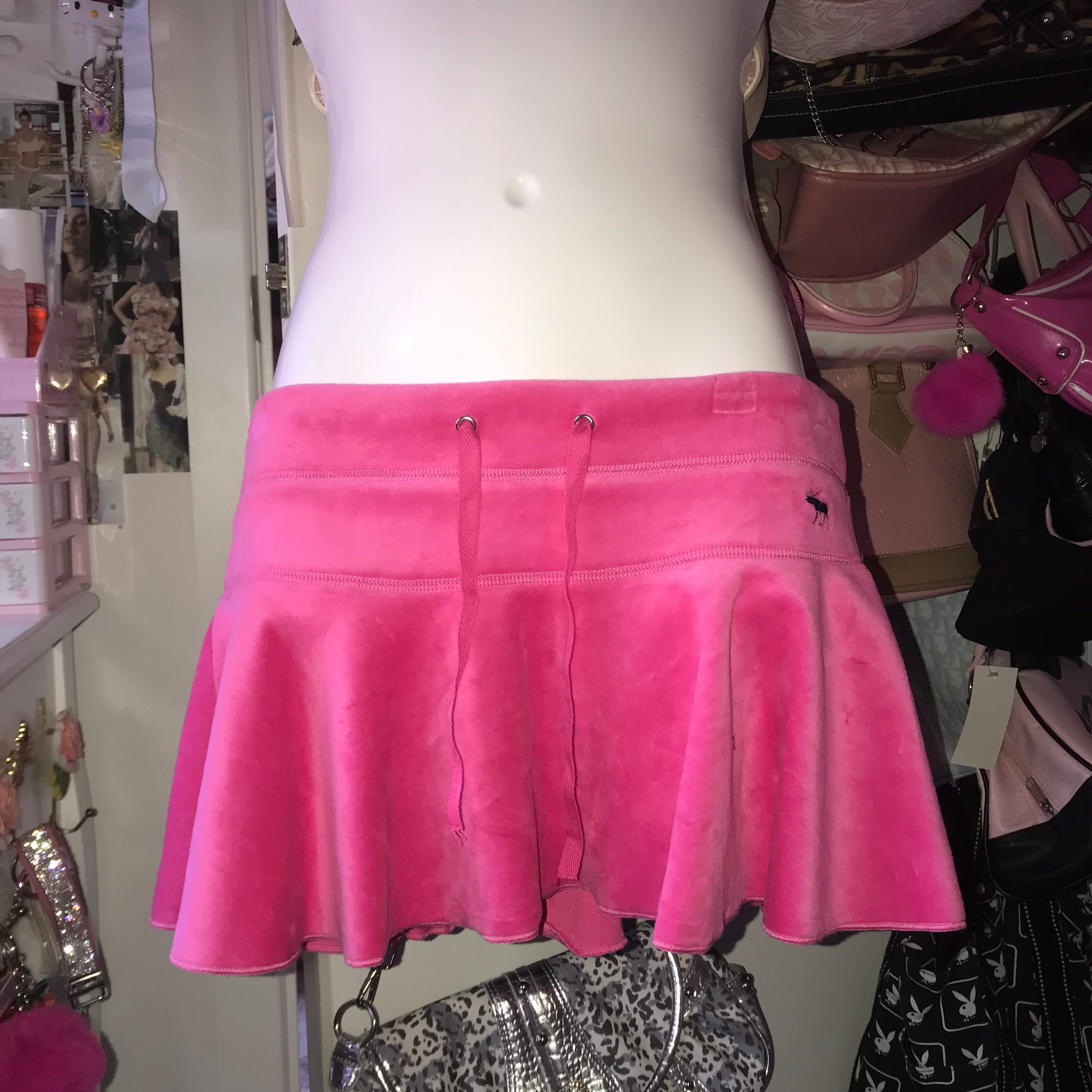 Abercrombie Pink Velour Mini Skirt
