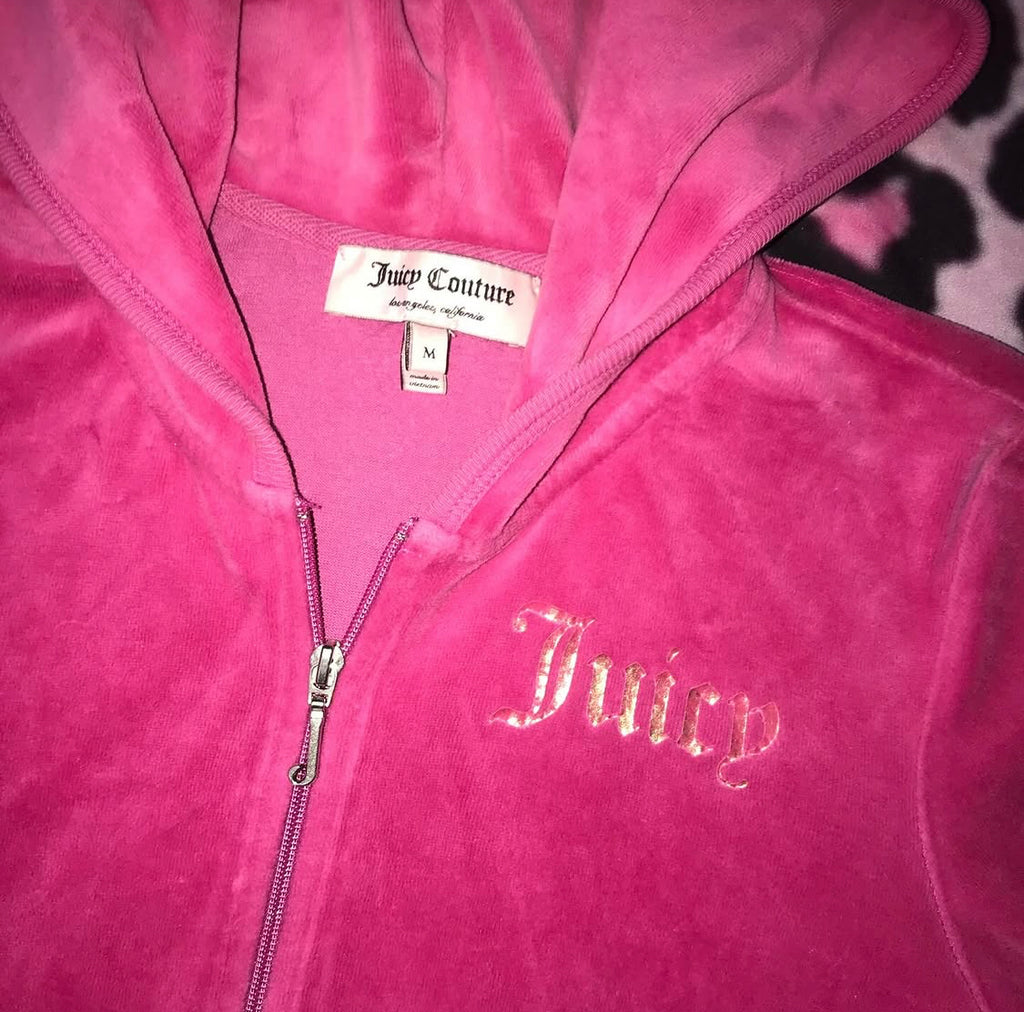 Juicy Couture Pink Velour Zip Up Jacket
