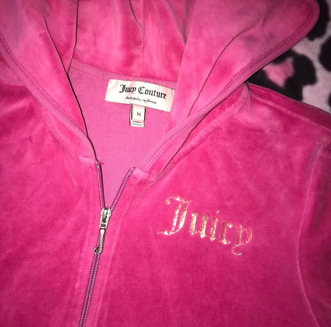 Juicy Couture Pink Velour Zip Up Jacket