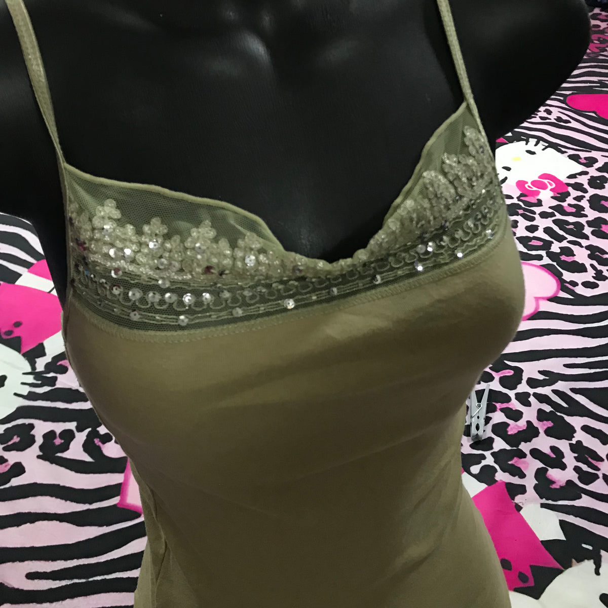Abercrombie Deadstock Sequin Olive Green Camisole