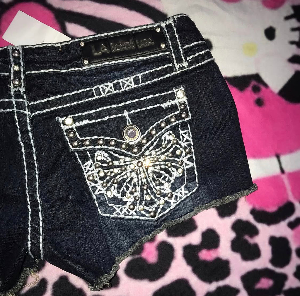 LA Idol Lowrise Mini Shorts Size L Brand New