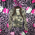 Leopard mesh baby doll top