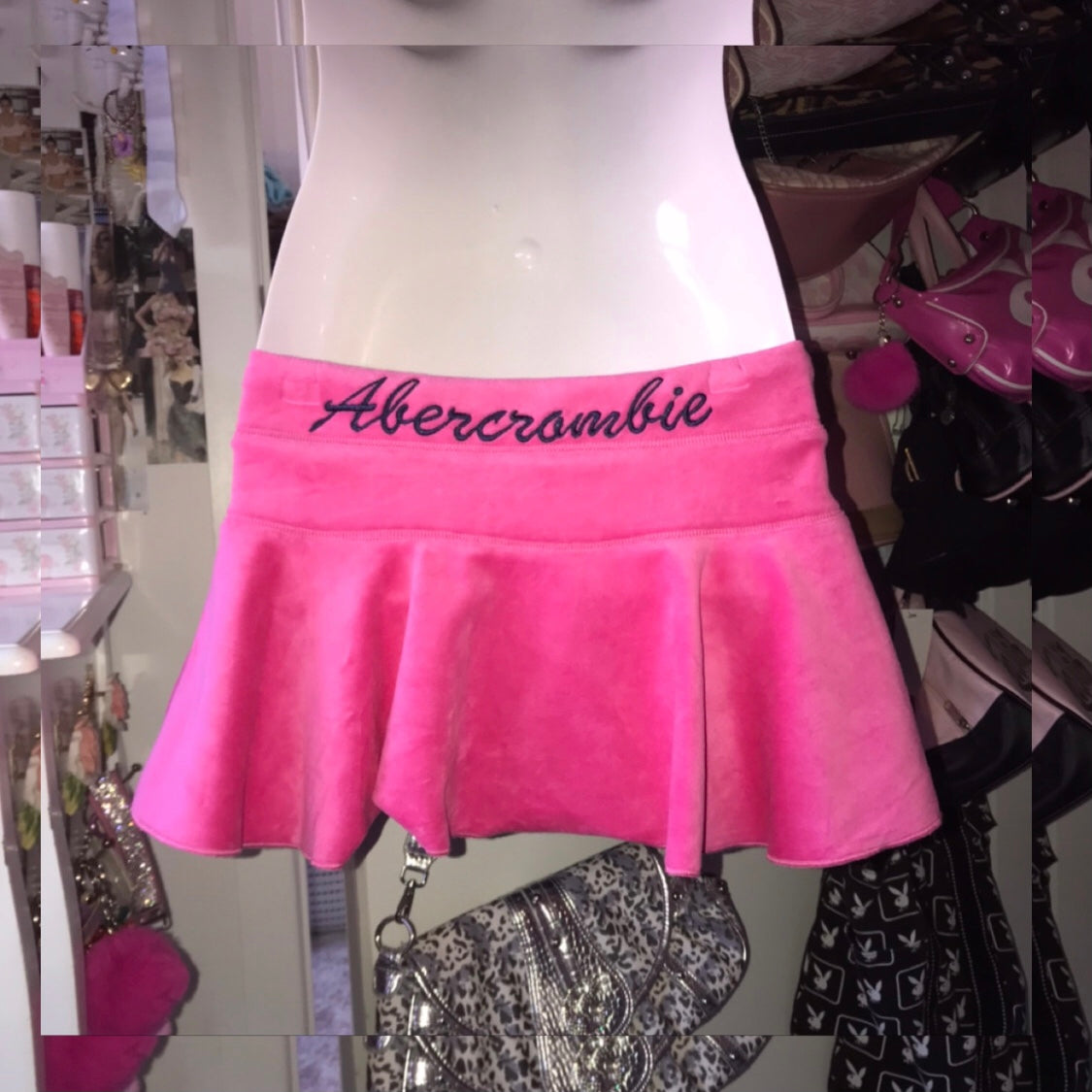 Abercrombie Pink Velour Mini Skirt